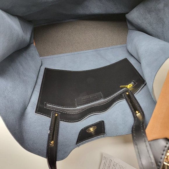 NWT TSD12 Black Leather Tote - Picture 3 of 5